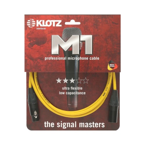 KLOTZ M1 PRIME 클로츠 마이크 케이블 옐로우 (XLR-XLR,Neutrik 커넥터)